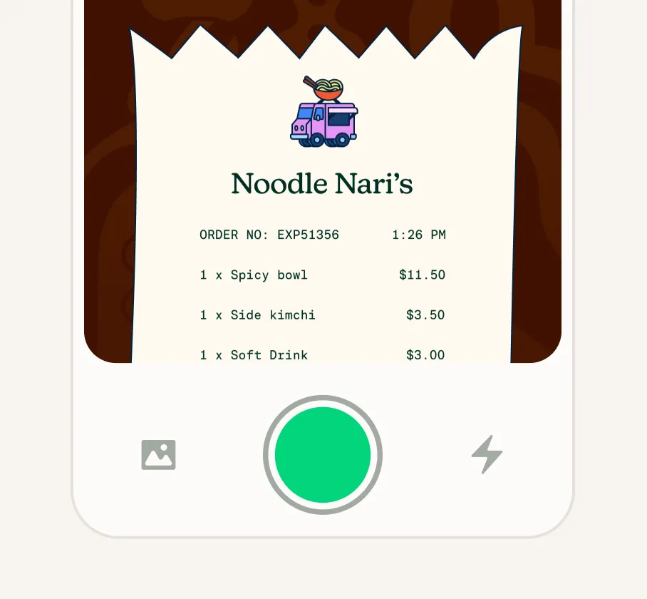 SmartScan receipt capture on mobile