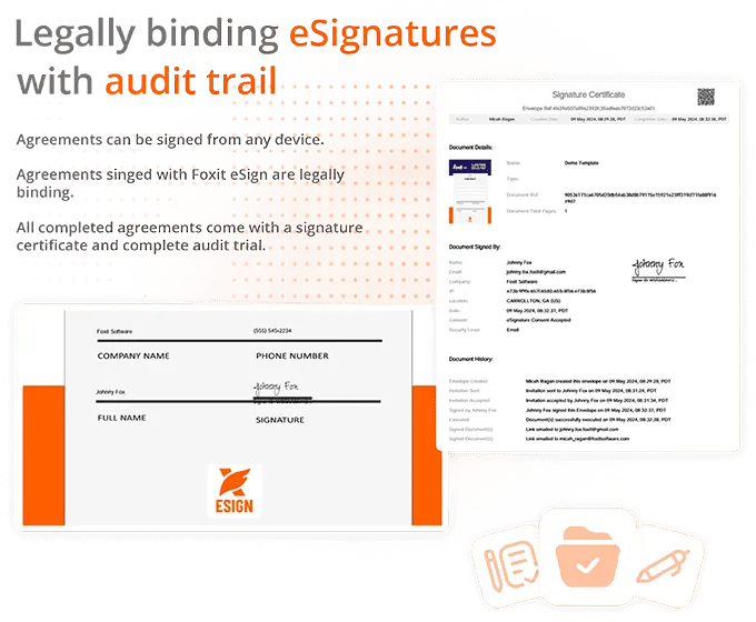 Legally binding eSignature signing experience