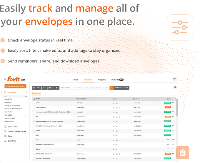 Document tracking and completion status