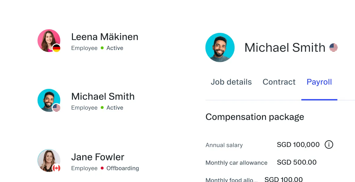 G-P Employer of Record platform dashboard