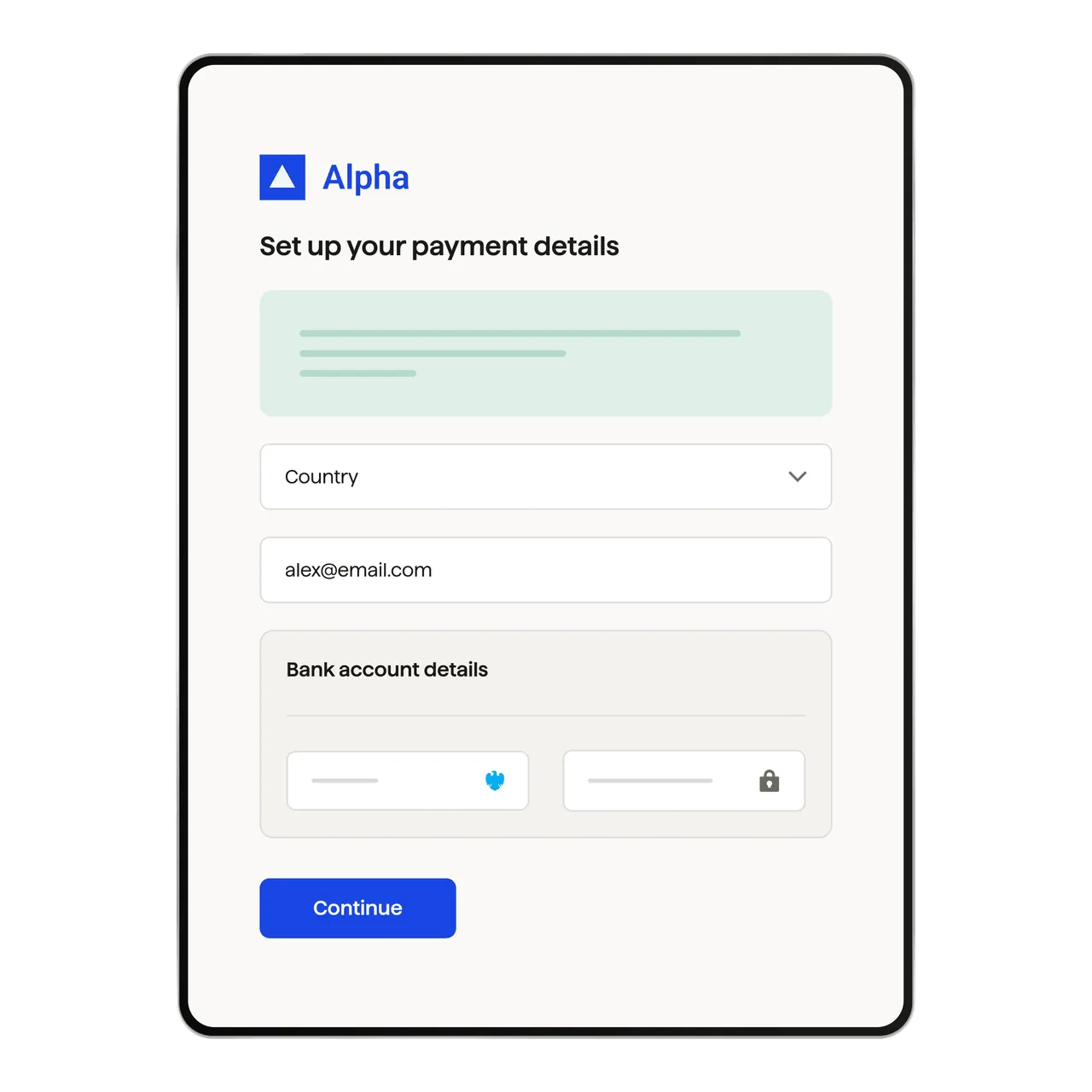 Setting up a payment / mandate in the GoCardless UI