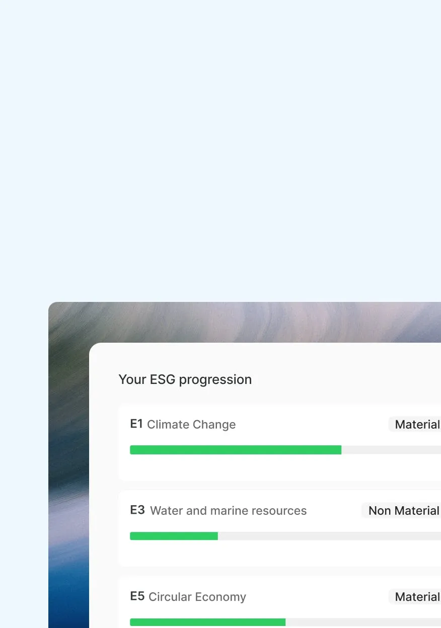 ESG progression tracker by ESRS topic