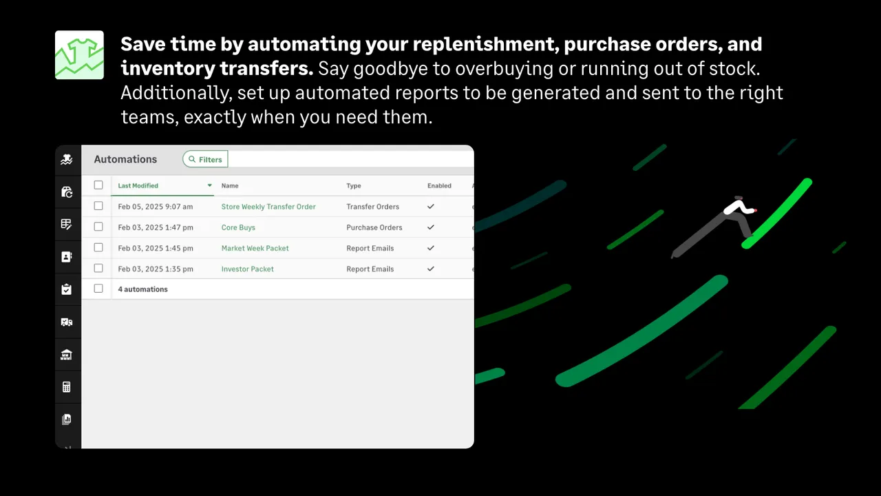 Purchase order recommendations screen