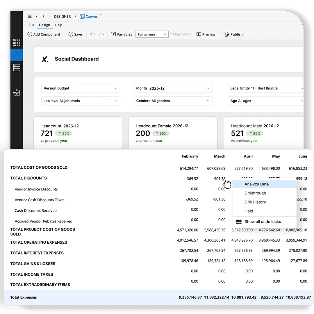 Web-based data analysis view