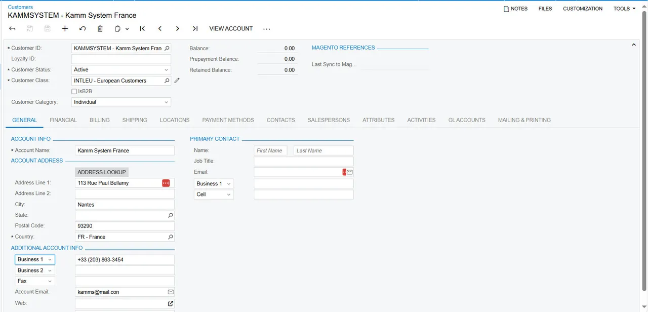 Customer record mapping in the Kensium connector