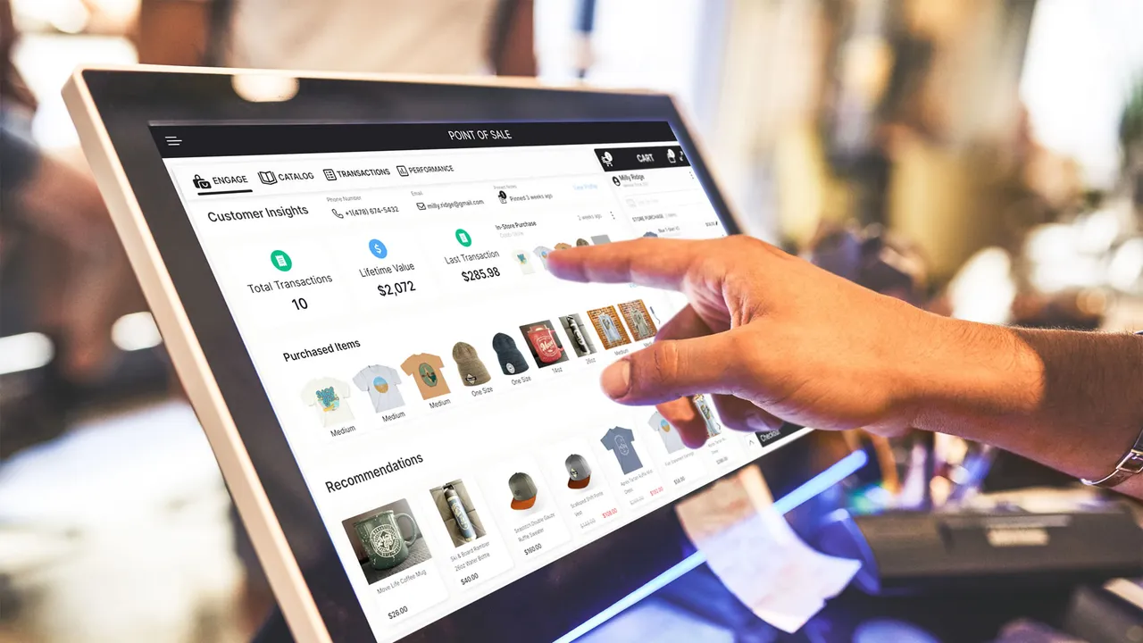 Point of Sale customer insights and purchase-history screen