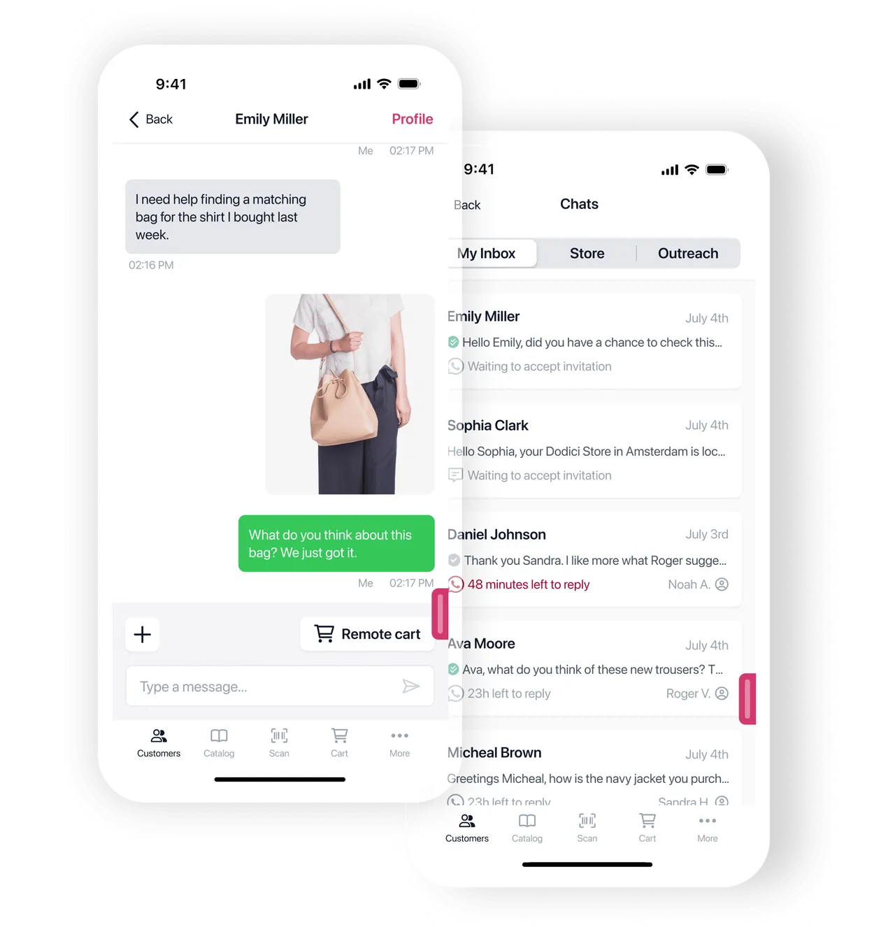 Clienteling customer profile screen