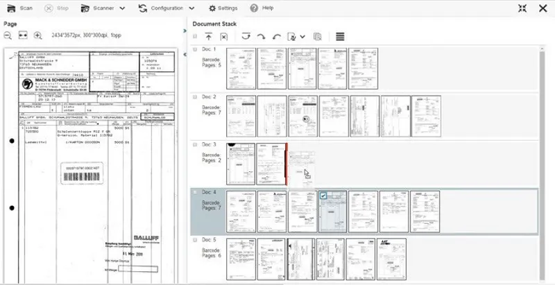 OpenText Enterprise Scan capture user interface