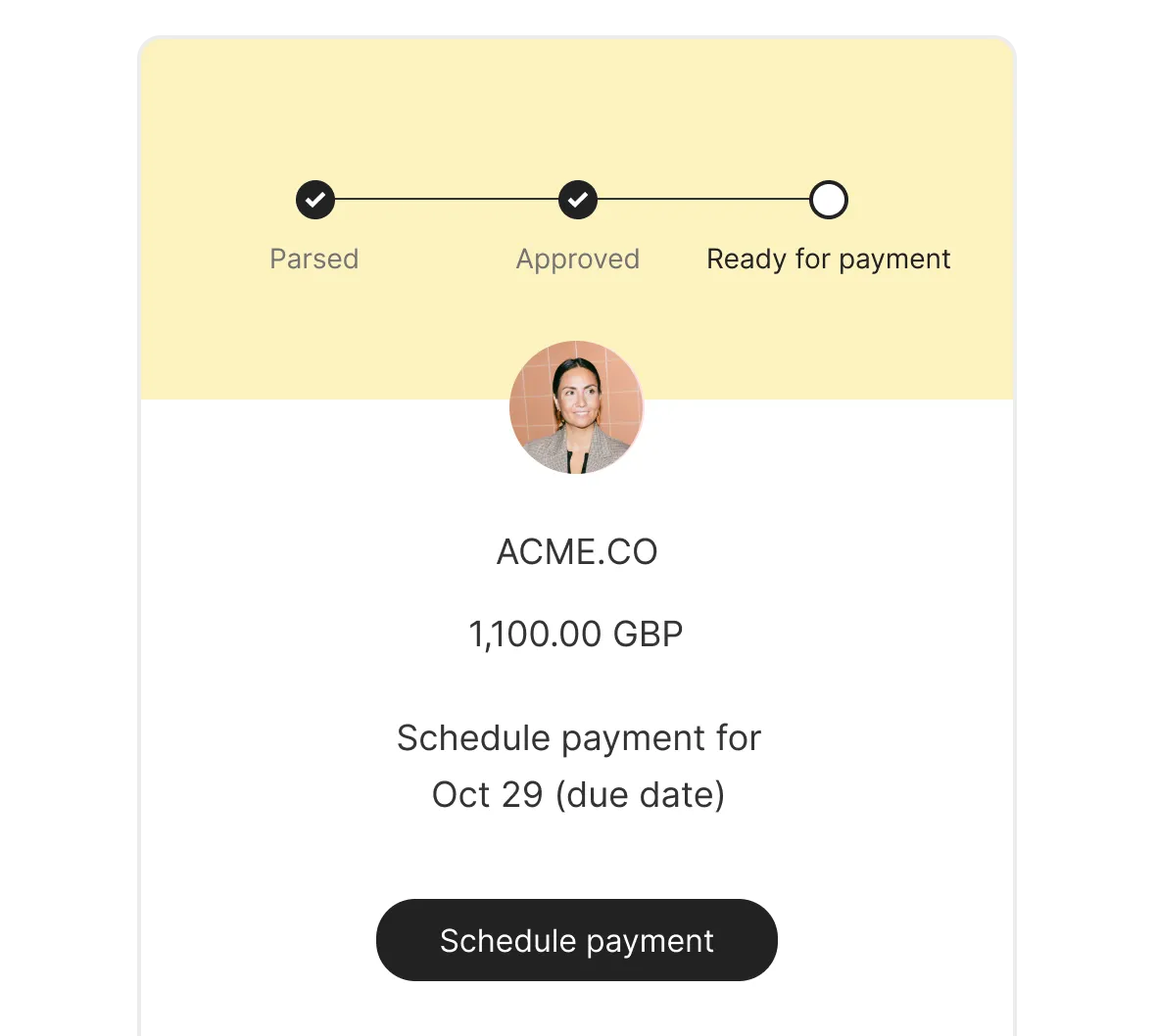 Invoice approval workflow and payment scheduling