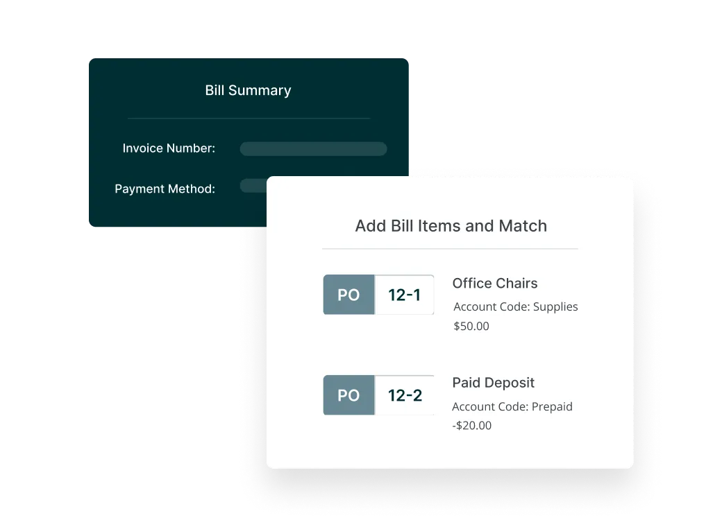 AP Automation module with invoice and bill management