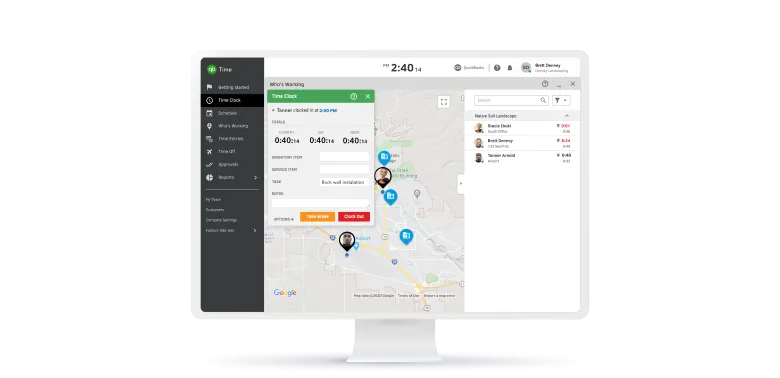 QuickBooks Time desktop time tracking dashboard