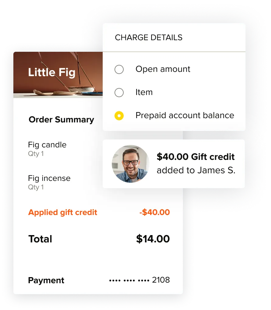 Charges and credits applied to a subscriber order