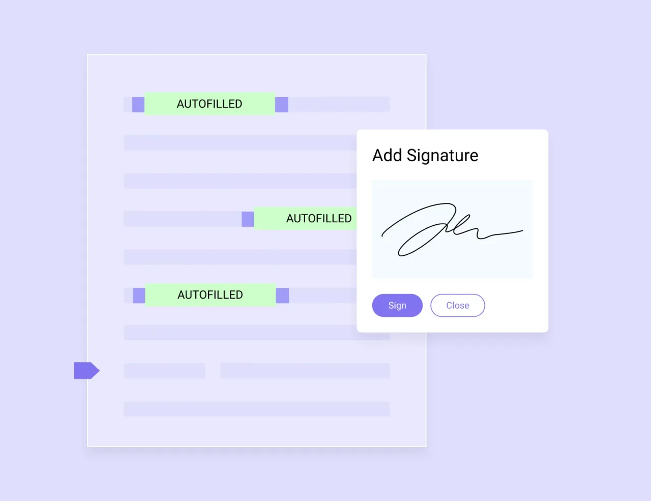 Integrated e-signature hero view