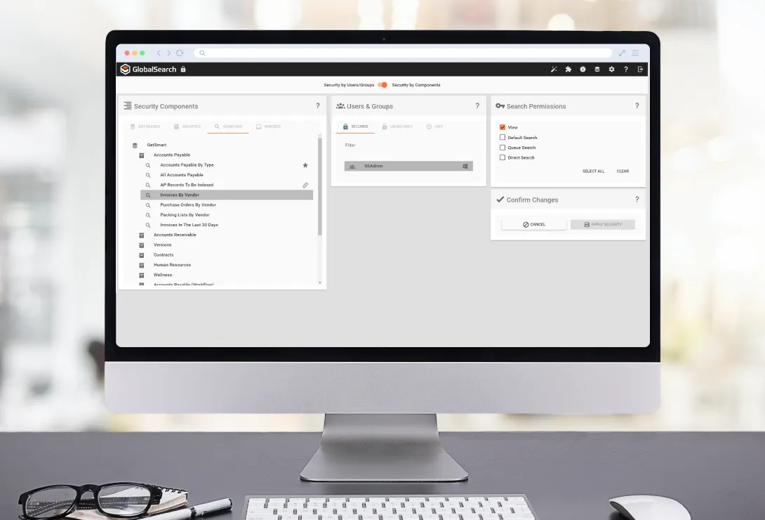 Permission and security management interface