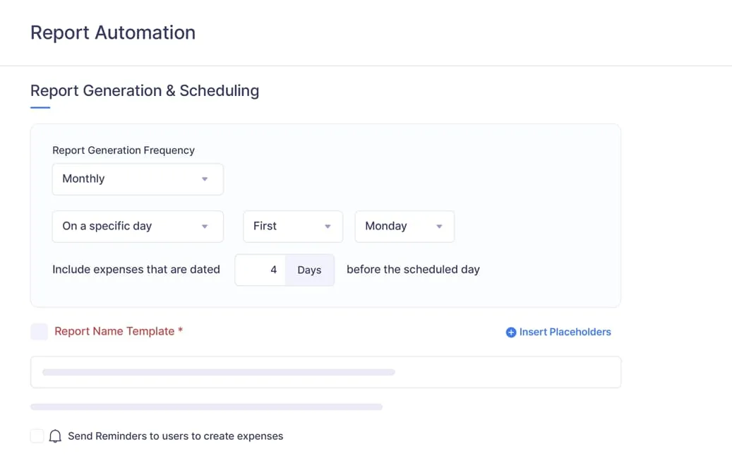 Expense report automation setup