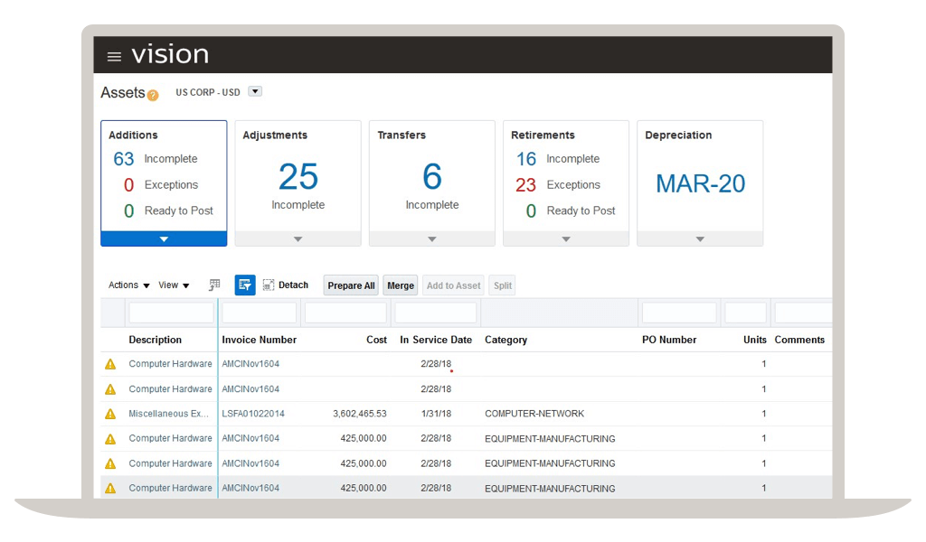 Oracle ERP Cloud home page and navigation