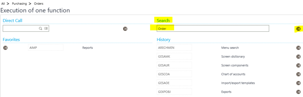Sage X3 purchase order execution